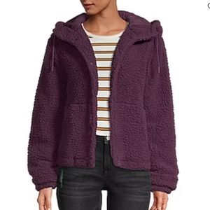 Purple Faux Fur Teddy Coat L - XL